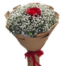 Single Red Rose Bouquet
